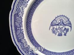 (SET OF 9) Copeland Spode Fine Stone HERITAGE Blue Eagle 10 Dinner Plates GREAT