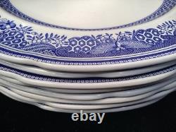 (SET OF 9) Copeland Spode Fine Stone HERITAGE Blue Eagle 10 Dinner Plates GREAT