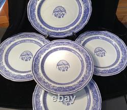 (SET OF 9) Copeland Spode Fine Stone HERITAGE Blue Eagle 10 Dinner Plates GREAT