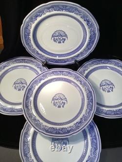(SET OF 9) Copeland Spode Fine Stone HERITAGE Blue Eagle 10 Dinner Plates GREAT