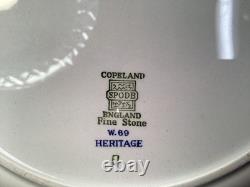 (SET OF 9) Copeland Spode Fine Stone HERITAGE Blue Eagle 10 Dinner Plates GREAT