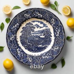 SIX Blue and White Plates/Dishes. Mismatched Blue & White Transferware Plates