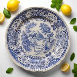 SIX Blue and White Plates/Dishes. Mismatched Blue & White Transferware Plates