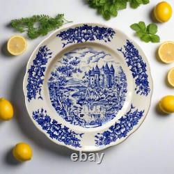 SIX Blue and White Plates/Dishes. Mismatched Blue & White Transferware Plates