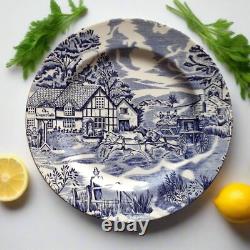 SIX Blue and White Plates/Dishes. Mismatched Blue & White Transferware Plates