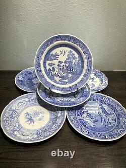 SPODE BLUE ROOM 10 3/8 DINNER PLATE COLLECTION SET OF 6 Made In England