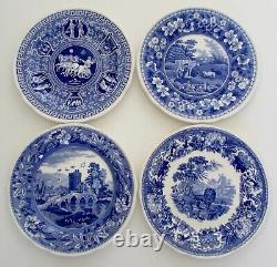 SPODE Blue Room Collection ASSORTED 10.5 Dinner Plates Set 4