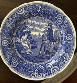 SPODE Blue Room Collection ASSORTED 10.5 Dinner Plates Set 6