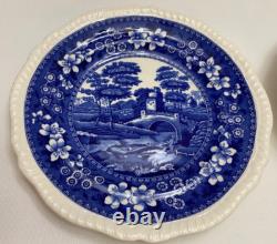 SPODE TOWER BLUE Dinner Plate (x4) and Salad Plate (x4) EUC Old Mark GADROON