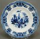 Schlaggenwald Blue & White Chinoiserie 9 3/4 Inch Dinner Plate Circa 1847-1867 A