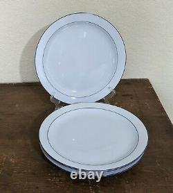 Seltmann Rainbow Blue Lot Of Four Dinner Plates Minor Wear Bavaria Germany