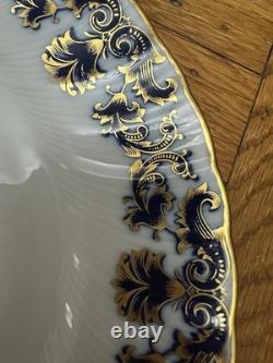 Set8 Bernardaud Limoges Castiglione Dinner Plates 10.25 Blue Gold Scroll France