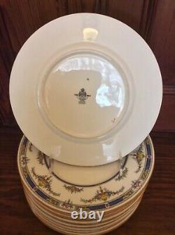 Set 12 Antq Minton England Princess Hand Painted & Jeweled Dinner Plates 10