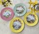 Set 4 ANTIQUE English 8.5 Lunch Plates Rose Landscape Coalport BWM Guilloche