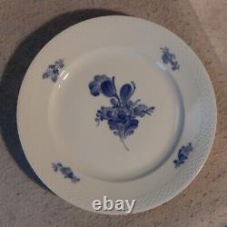 Set 4 Braided Blue Flower Royal COPENHAGEN 10 Dinner Plates 10/8097 Denmark