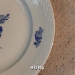 Set 4 Braided Blue Flower Royal COPENHAGEN 10 Dinner Plates 10/8097 Denmark