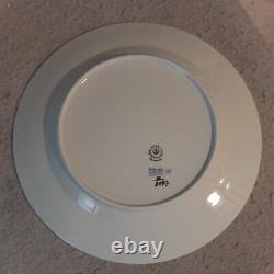 Set 4 Braided Blue Flower Royal COPENHAGEN 10 Dinner Plates 10/8097 Denmark