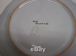 Set 4 Dinner Plates Blue Carnation Garofano Faenza Italy