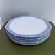 Set 5 HAVILAND Blue Mosaic Limoges Porcelain Dinner Plates Pierre Boitard 10.5