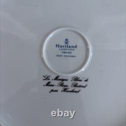 Set 5 HAVILAND Blue Mosaic Limoges Porcelain Dinner Plates Pierre Boitard 10.5