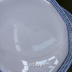 Set 5 HAVILAND Blue Mosaic Limoges Porcelain Dinner Plates Pierre Boitard 10.5