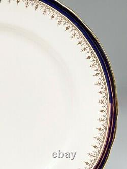 Set 6 & 8 Aynsley Bone China Leighton Cobalt and Gold Dinner Plates