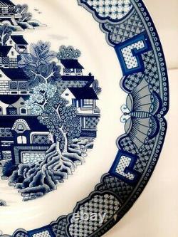 Set 6 George Briard Blue & White Pavillion Dinner Plates Pagodas Amazing & Rare