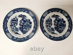 Set 6 George Briard Blue & White Pavillion Dinner Plates Pagodas Amazing & Rare