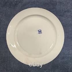 Set 6 Staffordshire Blue Willow 10 Dinner Plate Knotted Rope Mark 1890s u-10G