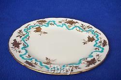 Set 8 Enamel Gilt Flower Minton Dinner Luncheon Plates for D. B. Bedell 9 C1910