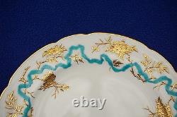 Set 8 Enamel Gilt Flower Minton Dinner Luncheon Plates for D. B. Bedell 9 C1910