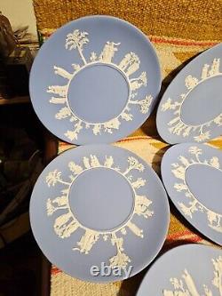 Set 8 Wedgwood Powder Blue Jasperware 9.5 Dinner Plate s Mid 20th Century'61