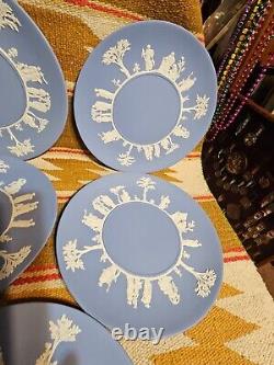 Set 8 Wedgwood Powder Blue Jasperware 9.5 Dinner Plate s Mid 20th Century'61