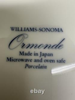 Set (8) Williams Sonoma Ormonde Blue Dinner Plates 10.75