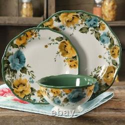 Set Dinnerware 12 Piece Dishes Plate Mug Dinner Service Floral Country Style NEW