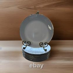 Set Of 10 Franciscan Twilight Masterpiece China Dinner Plate Blue WithPlatinum Rim