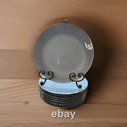 Set Of 10 Franciscan Twilight Masterpiece China Dinner Plate Blue WithPlatinum Rim