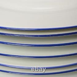 Set Of (11) Bernardaud Limoges Pamphyle Blue & White Dinner Plates, 10.25