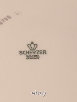 (Set Of 12) 1979 Scherzer Bavaria Bone China Dinner Plates'Spring Blue' 9-5/8