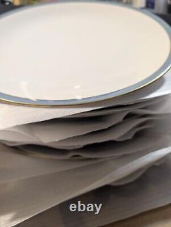 (Set Of 12) 1979 Scherzer Bavaria Bone China Dinner Plates'Spring Blue' 9-5/8