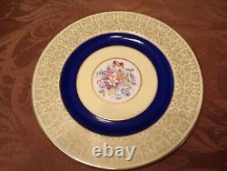 Set Of 12 Pareek Johnson Bros England Dinner Plates 10.5 Cobalt Floral Yellow