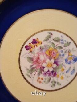 Set Of 12 Pareek Johnson Bros England Dinner Plates 10.5 Cobalt Floral Yellow