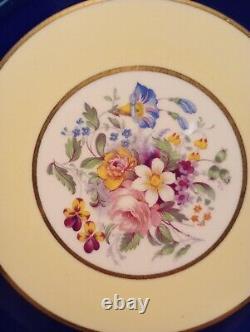 Set Of 12 Pareek Johnson Bros England Dinner Plates 10.5 Cobalt Floral Yellow