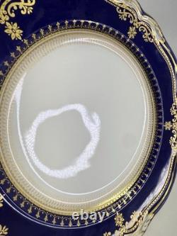 Set Of 3 Copeland Spode LANCASTER Cobalt Blue Gold & White Dinner Plates