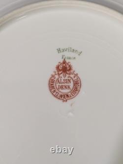 Set Of 4 Havilland Limoges Cobalt Blue & Gold 9.75 Dinner Plates