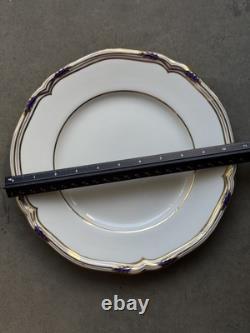 Set Of 4 Minton Baccleuch Cobalt Blue & Gold Dinner 10.5 & 2 Plates 6 Vintage