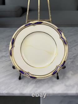 Set Of 4 Minton Baccleuch Cobalt Blue & Gold Dinner 10.5 & 2 Plates 6 Vintage