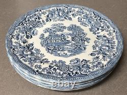 Set Of 4 Myott Meakin Tonquin Blue Dinner Plates Of England