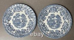 Set Of 4 Myott Meakin Tonquin Blue Dinner Plates Of England