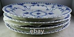 Set Of 4 Royal Copenhagen Blue Fluted Full Lace 1084 Dinner Plates 1st Quality